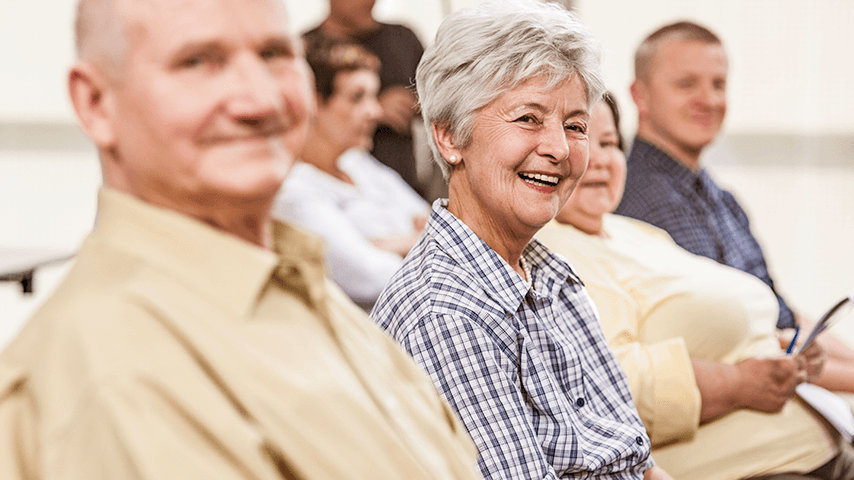 smiling older adults in classroom