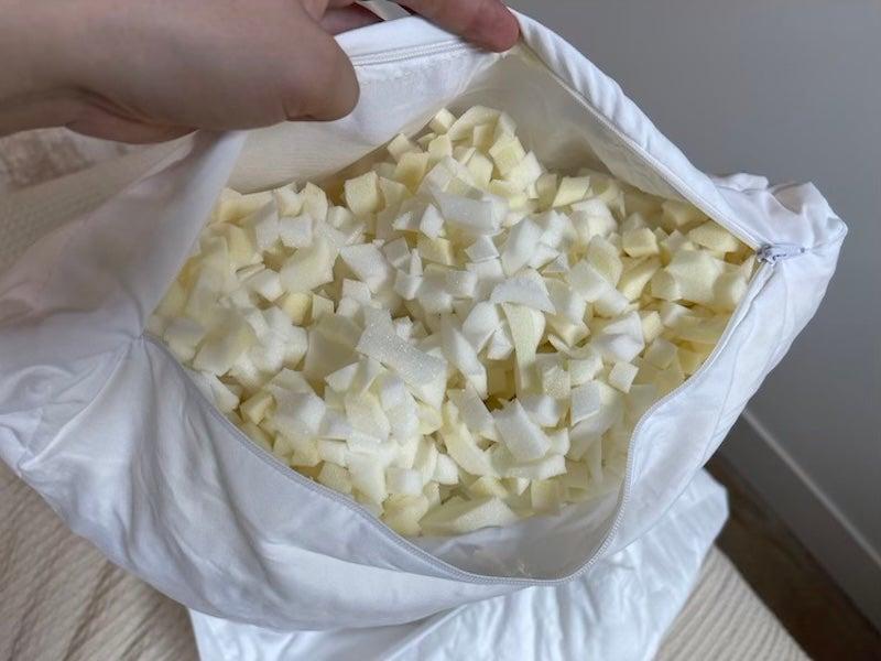 The interior of the Silk & Snow pillow