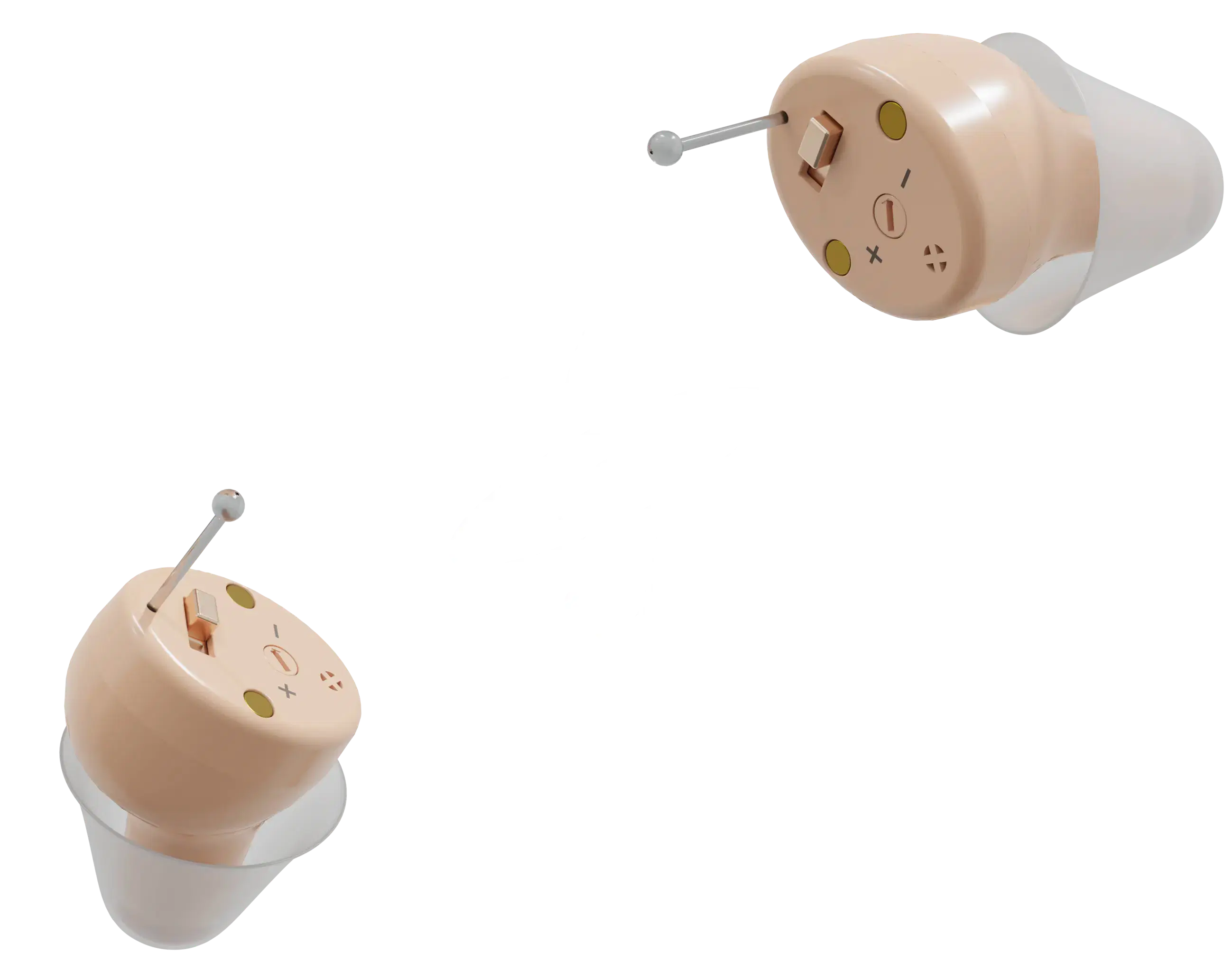 pair of Audien Atom hearing aids