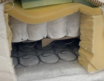 The inside of an innerspring mattress