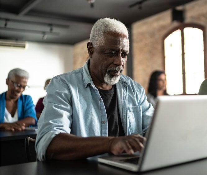 With funding from AT&T, NCOA work contract senior centers to provide in-person workshops with older adults to support digital literacy. Learn more and find out how to apply for grant funding.