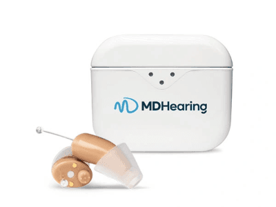 MDHearing Neo XS hearing aids.