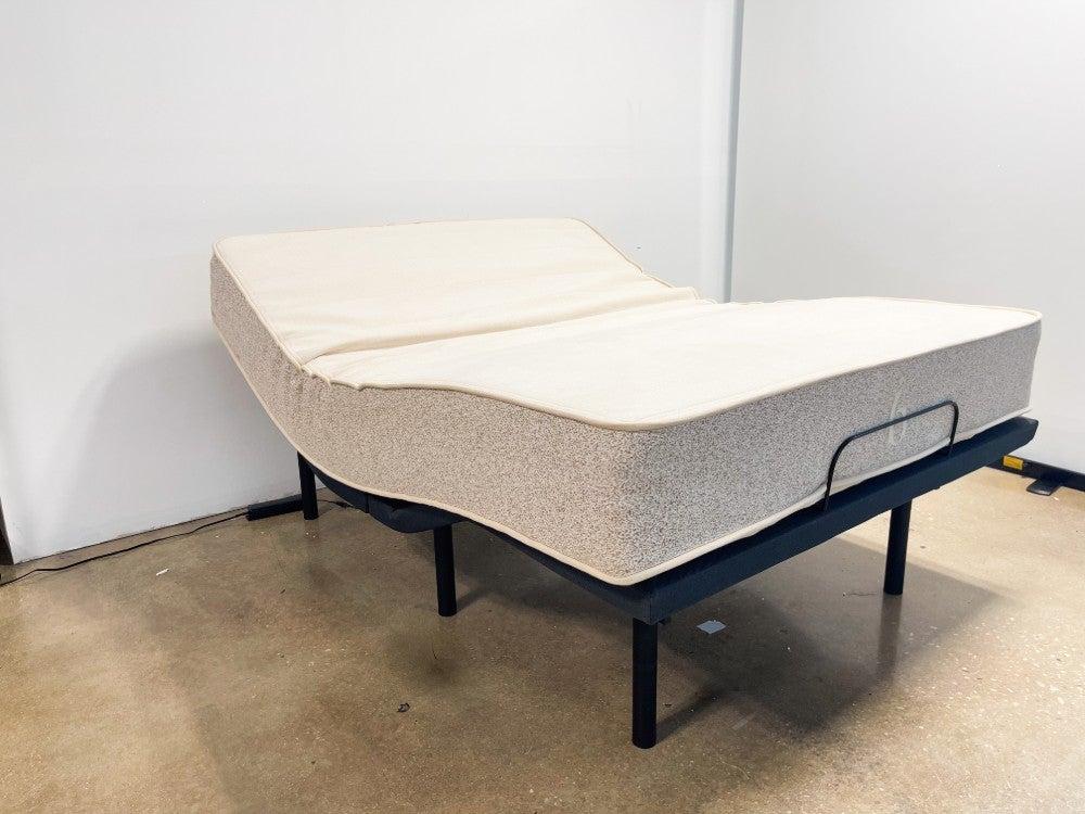 The Birch Natural mattress on an adjustable bed frame