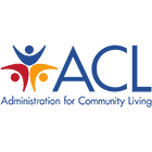 A logo featuring a stylized butterfly design in red and orange against a blue background, with text below.